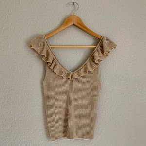 Ruffle Rib Sweater Tank Top